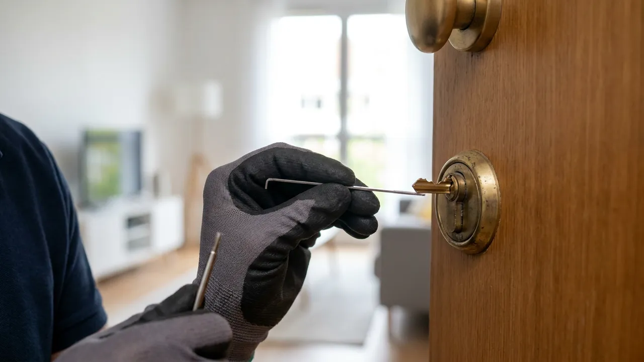 Extraction d'un fragment de clé cassée dans un cylindre de porte d'entrée à Verrières-le-Buisson